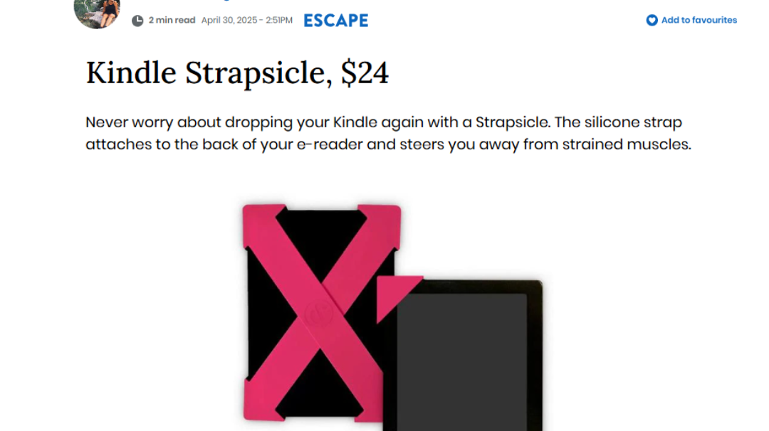 Strapsicle featured in Escape