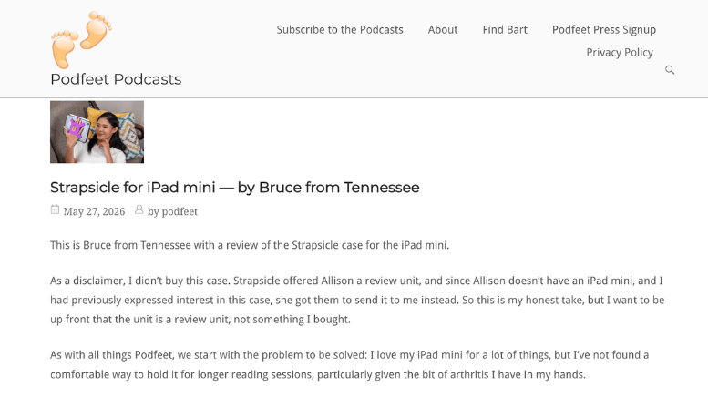 Strapsicle iPad Case on Podfeet Podcasts
