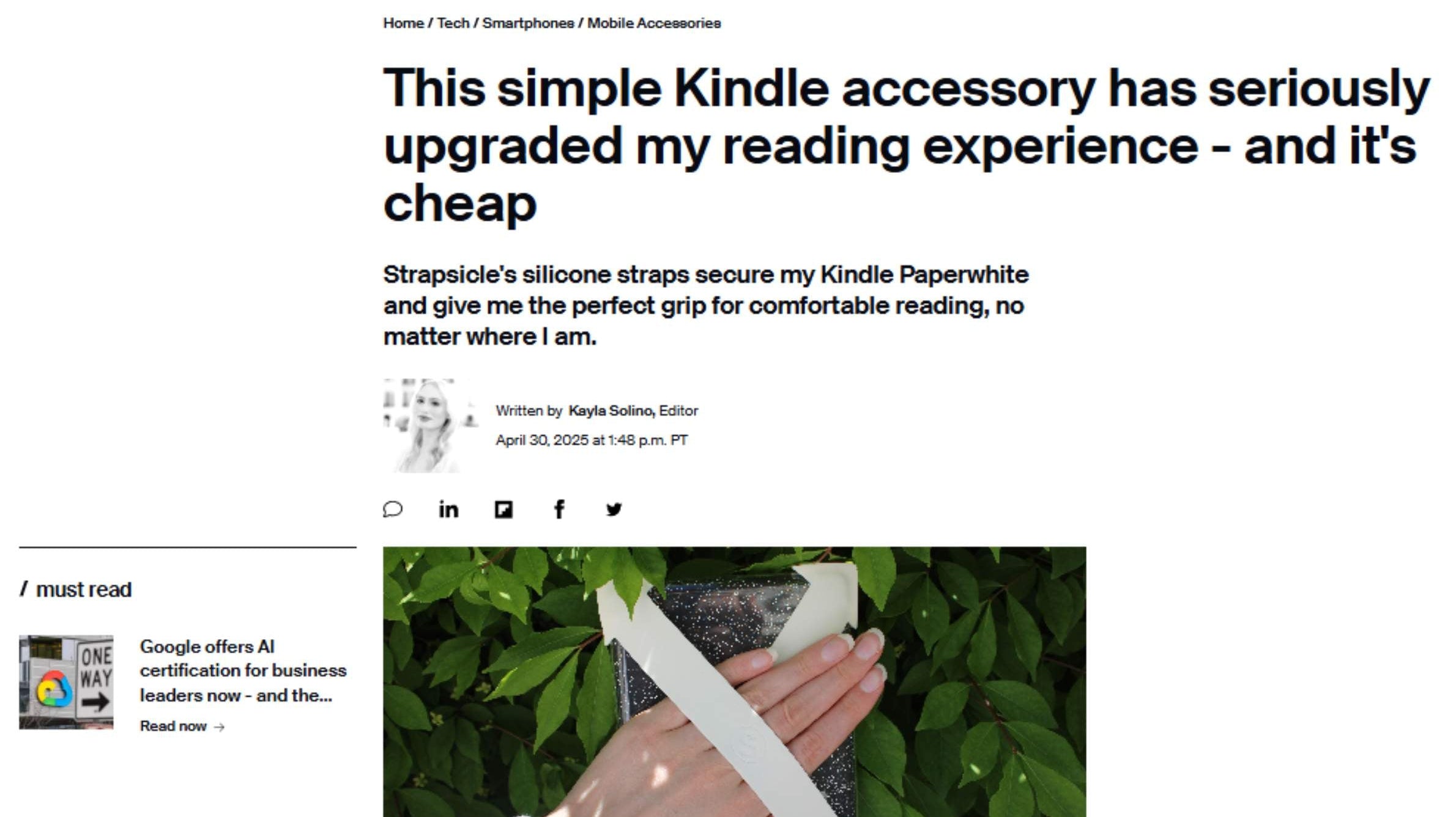 Strapsicle On ZDNET Tech