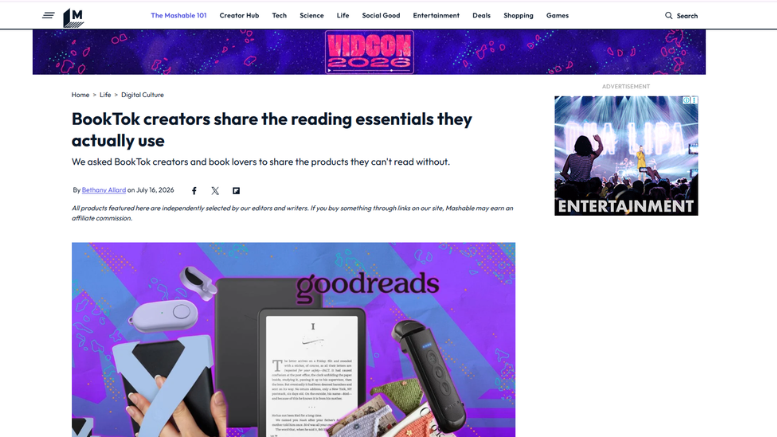 BookTok Creators' Reading Essentials on Mashable