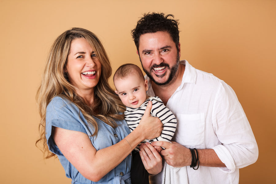 Lou, Ben and baby Archie, the Strapsicle family