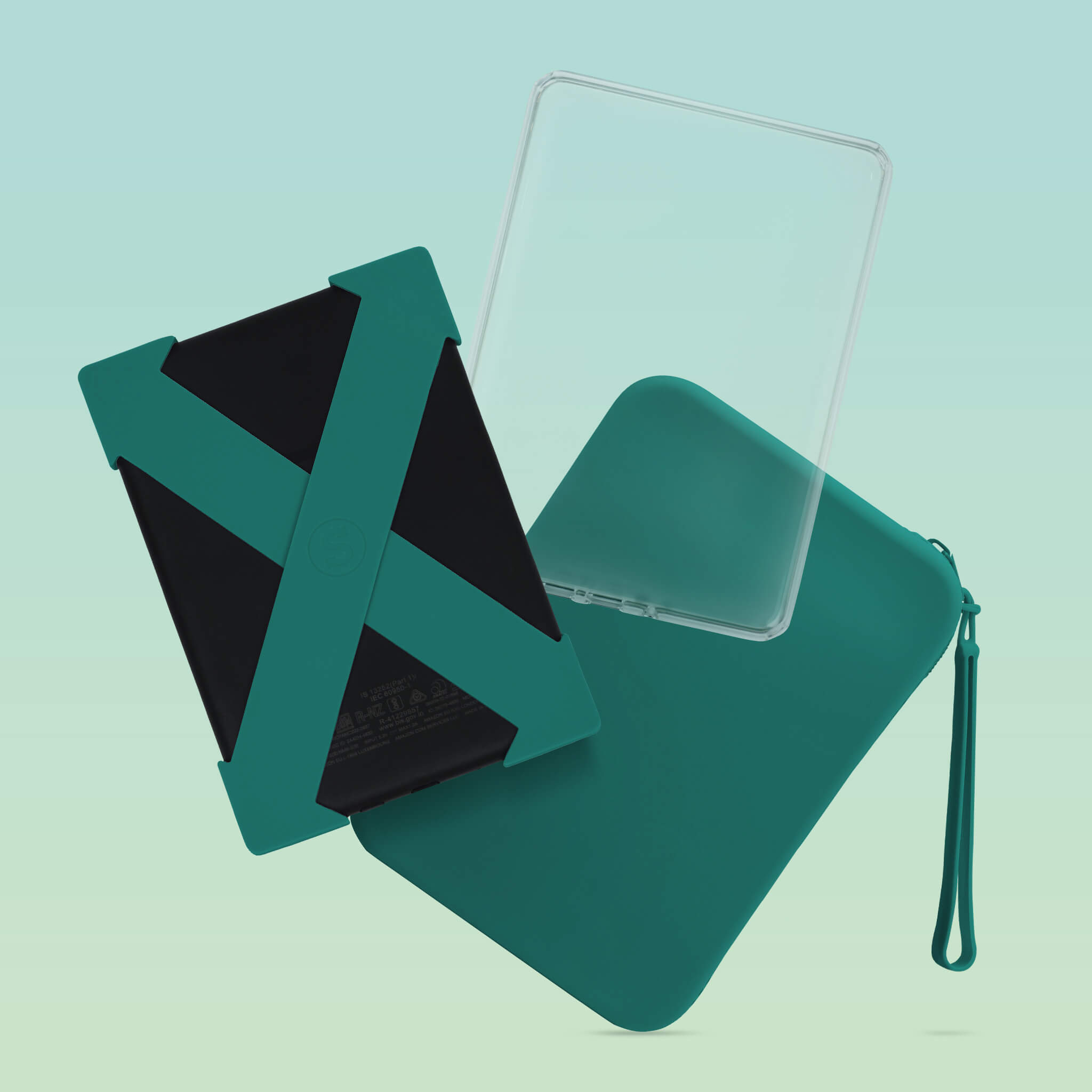 Jade Kindle Straps, Jade Clutch, and Kindle Clear Case