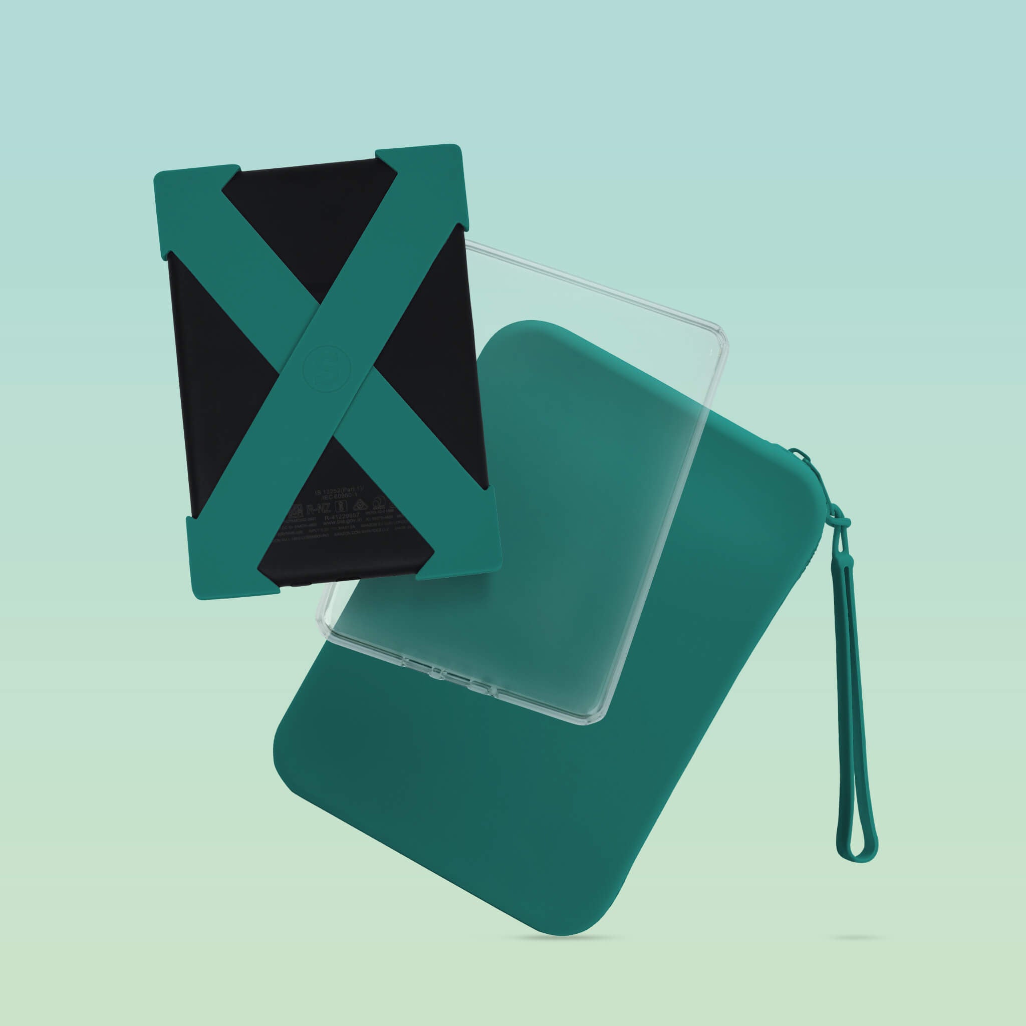 Jade Kindle Straps, Jade Clutch, and Kindle Clear Case