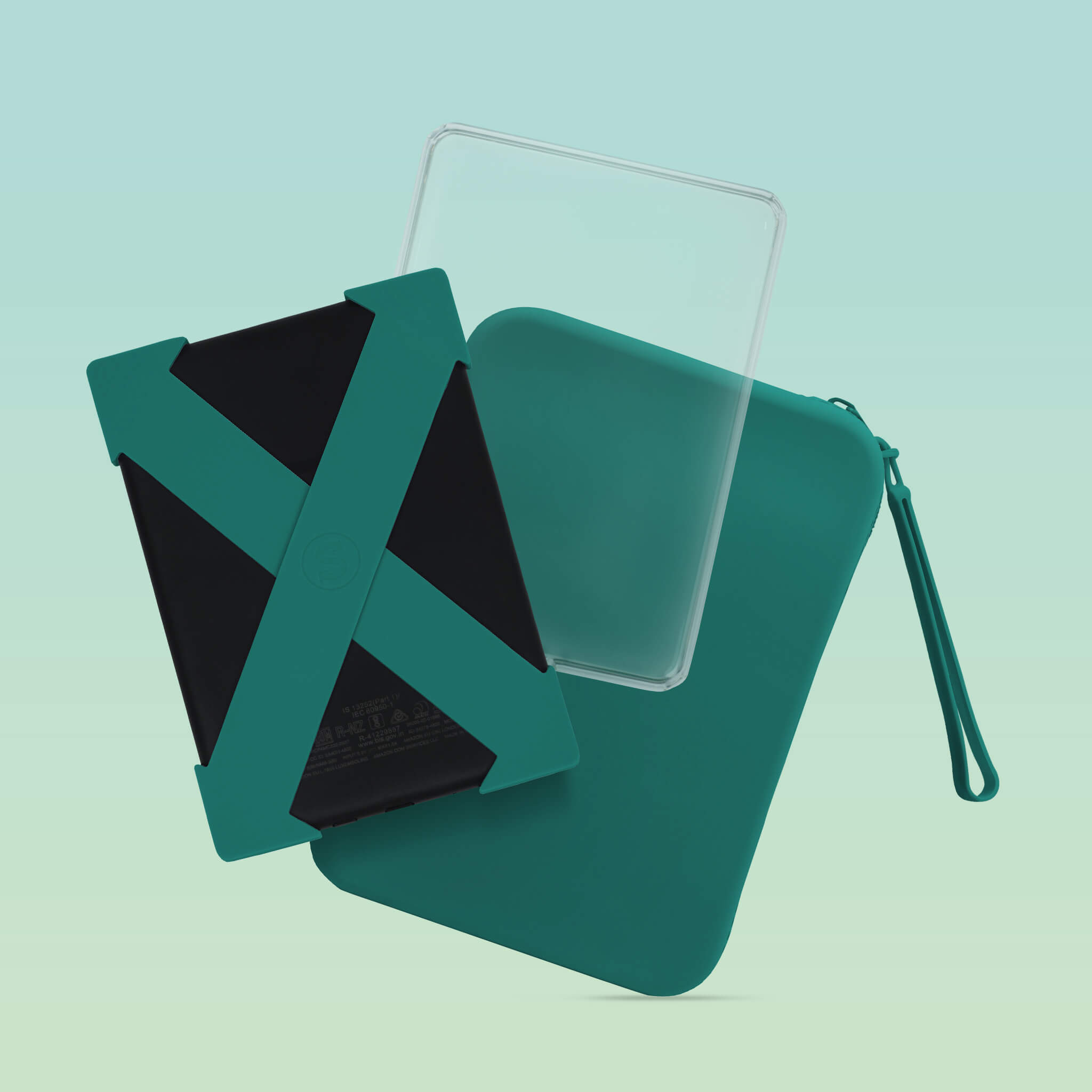 Jade Kindle Straps, Jade Clutch, and Kindle Clear Case