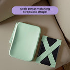 Sage Green Strapsicle Clutch Kindle Bag with handle carrying handheld devices comfortably - Buy Kindle Accessories Direct