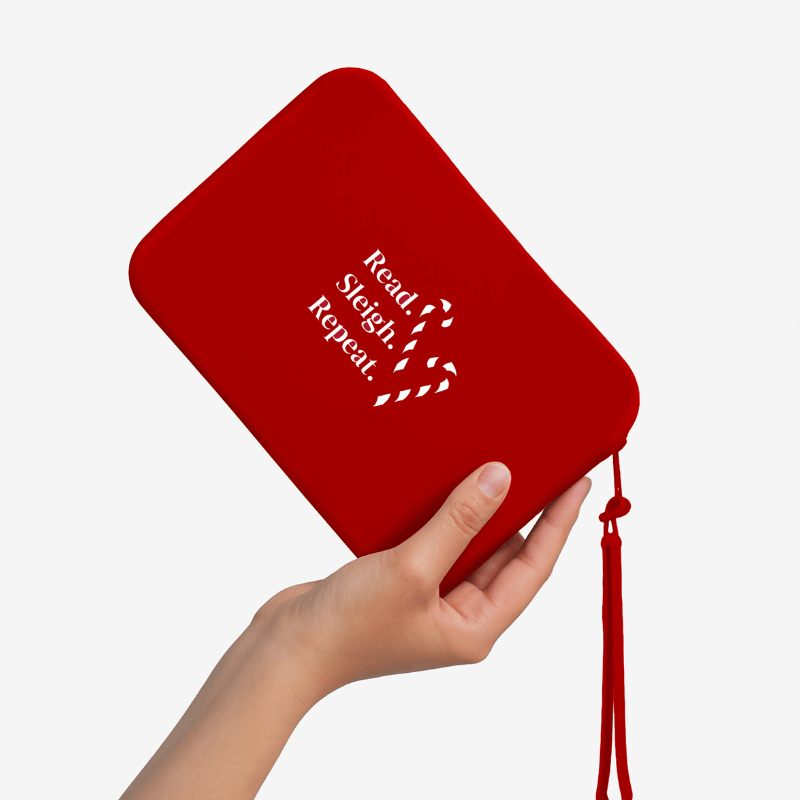 Candy Cane Strapsicle Clutch Kindle Bag with handle carrying handheld devices comfortably - Buy Kindle Accessories Direct