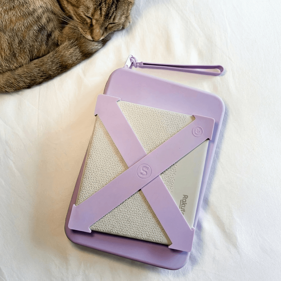 Lilac Strapsicle Large Clutch Kindle Bag with handle carrying handheld devices comfortably - Buy Kindle Accessories Direct