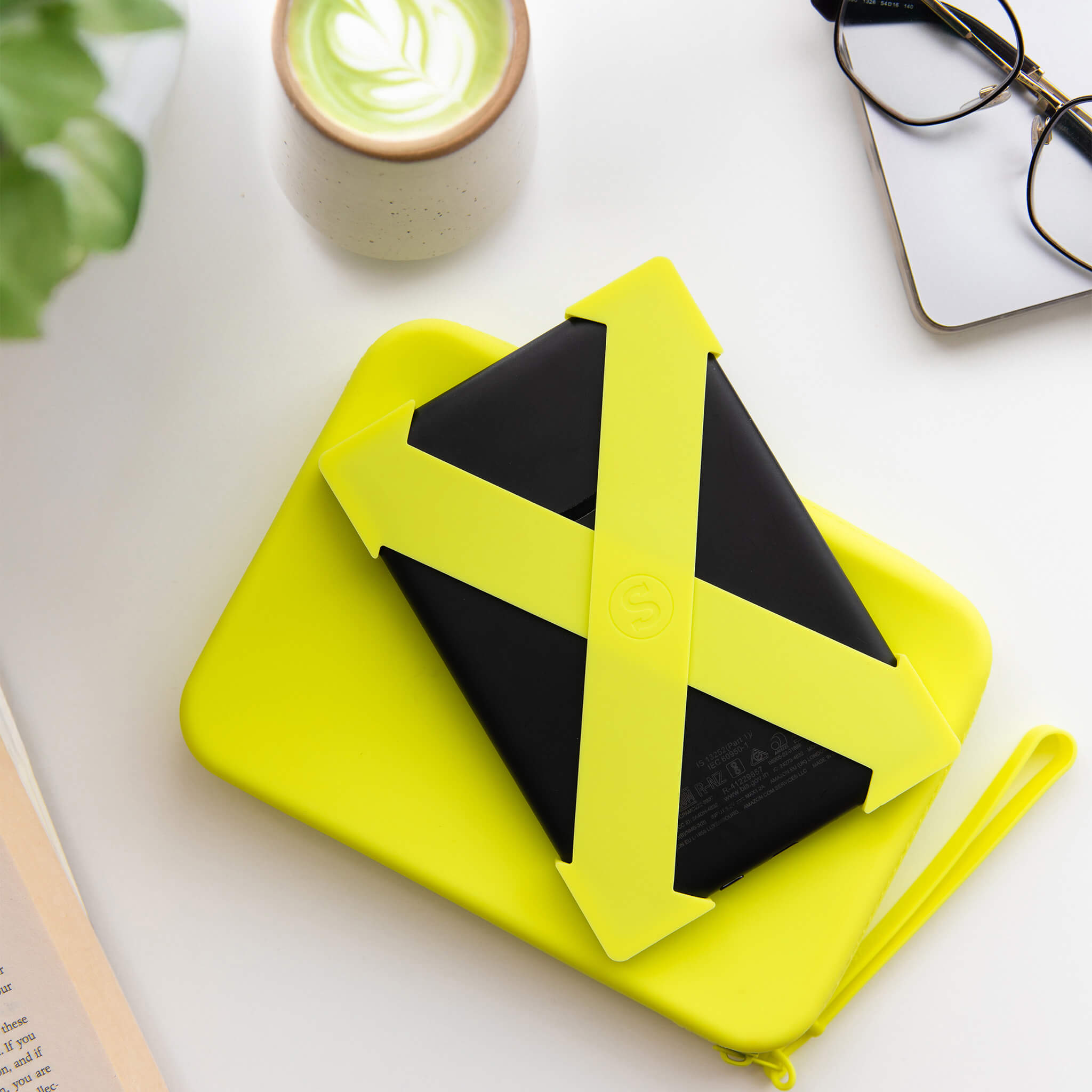 Strapsicle Neon Lemon Kindle Straps and Neon Lemon Clutch Kindle Bag with handle - Buy Kindle Accessories Direct
