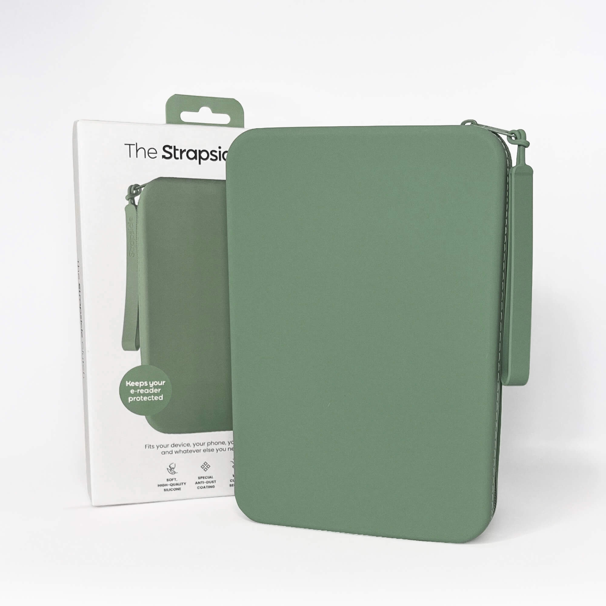 Sage Green Strapsicle Large Clutch Kindle Bag with handle carrying handheld devices comfortably - Buy Kindle Accessories Direct