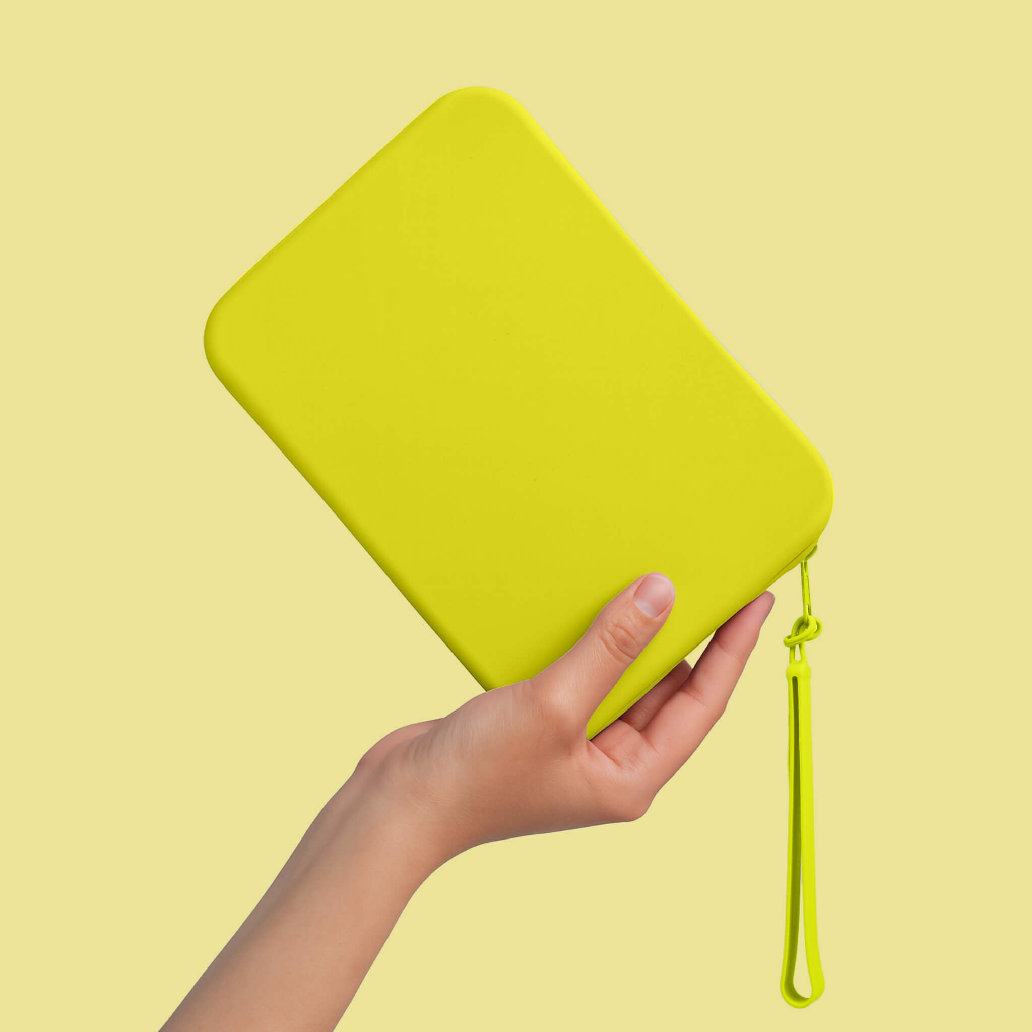 Neon Lemon Strapsicle Clutch Kindle Bag with handle carrying handheld devices comfortably - Buy Kindle Accessories Direct