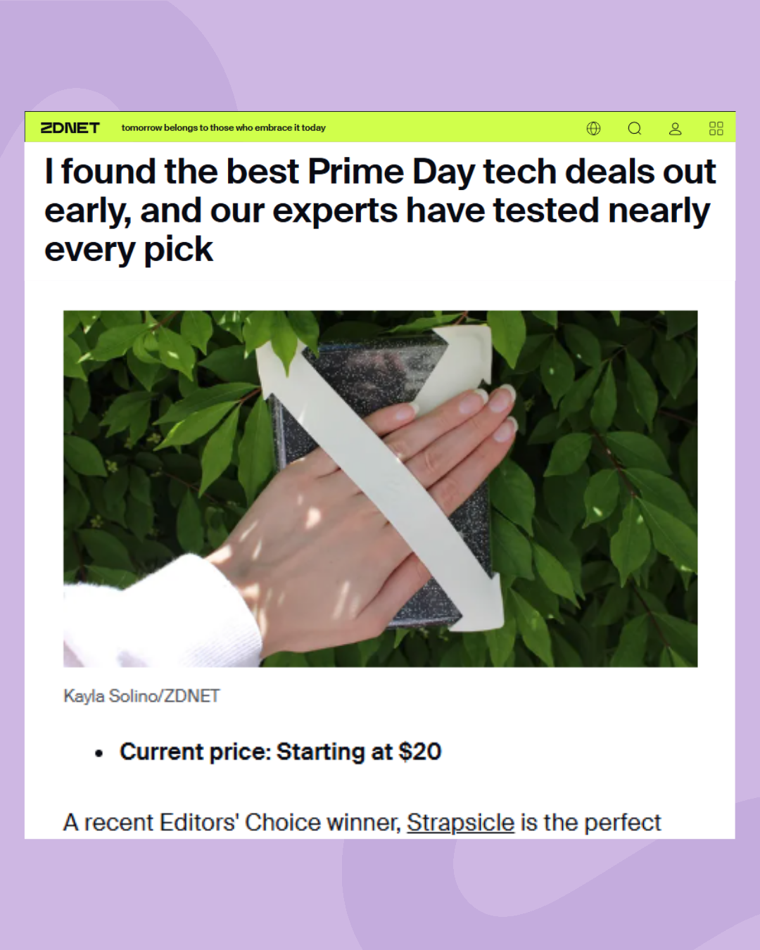 Strapsicle featured in ZDNET