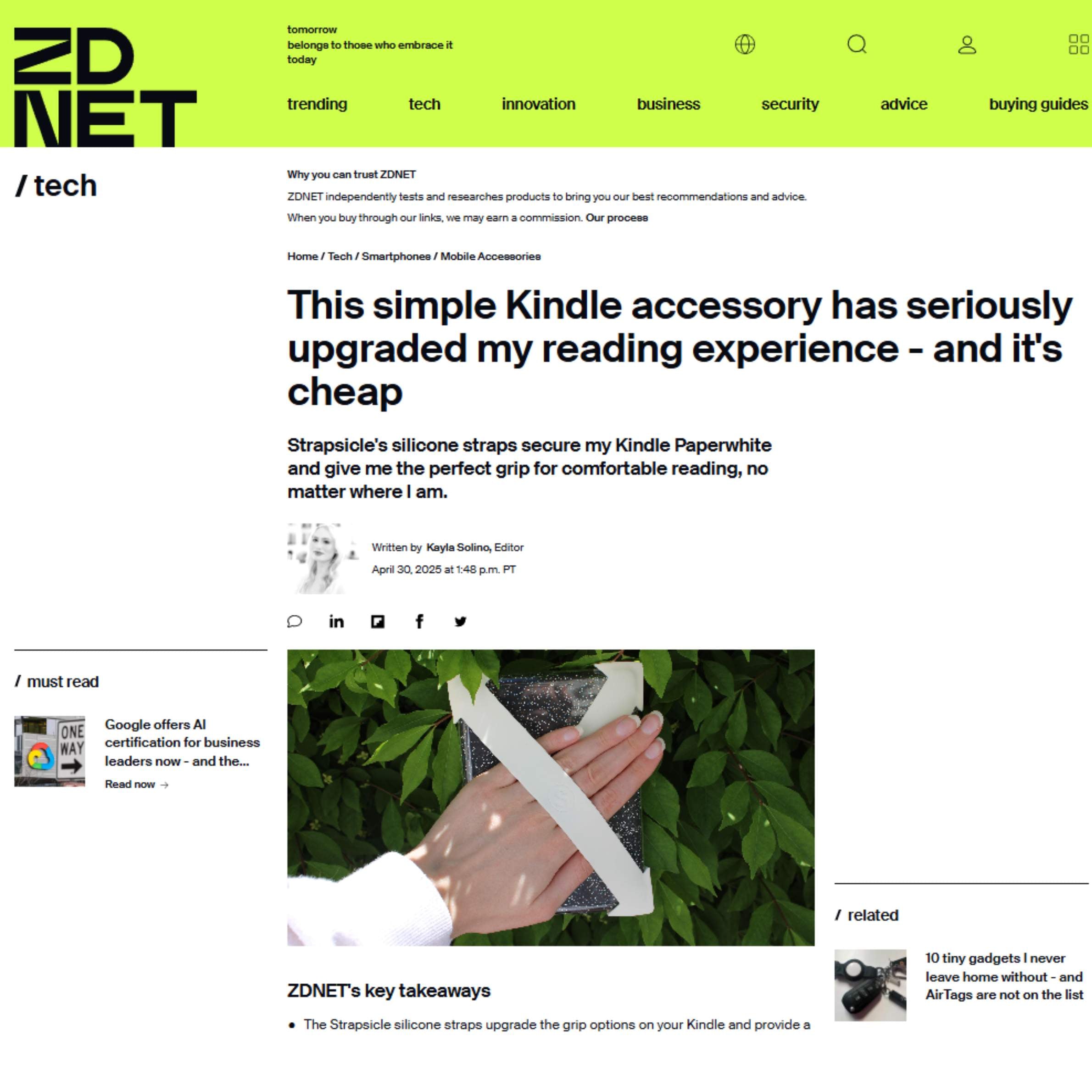 Strapsicle On ZDNET Tech