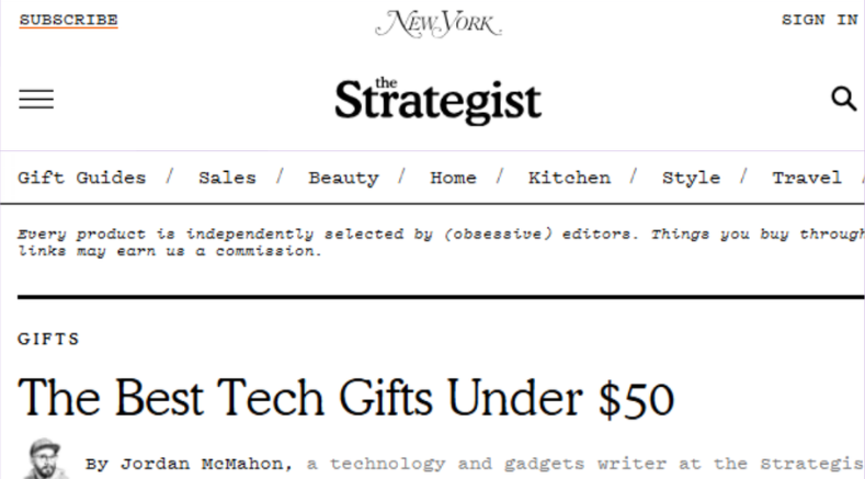 Strapsicle featured in NY Mag