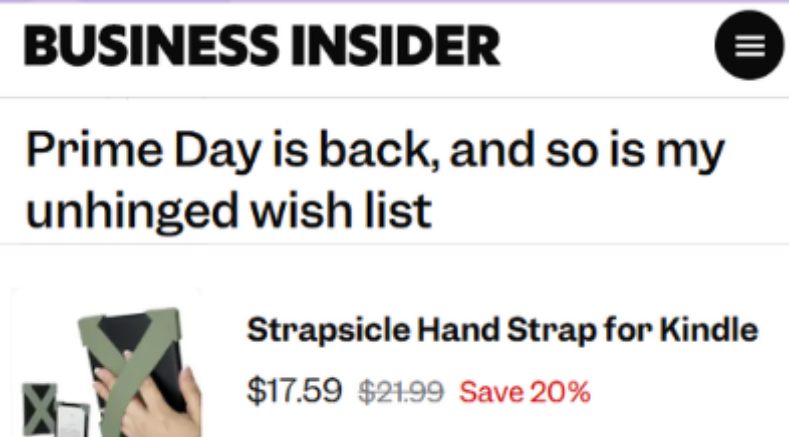 Strapsicle featured in Business Insider