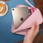 Blush Strapsicle Large Clutch Kindle Bag with handle carrying handheld devices comfortably - Buy Kindle Accessories Direct
