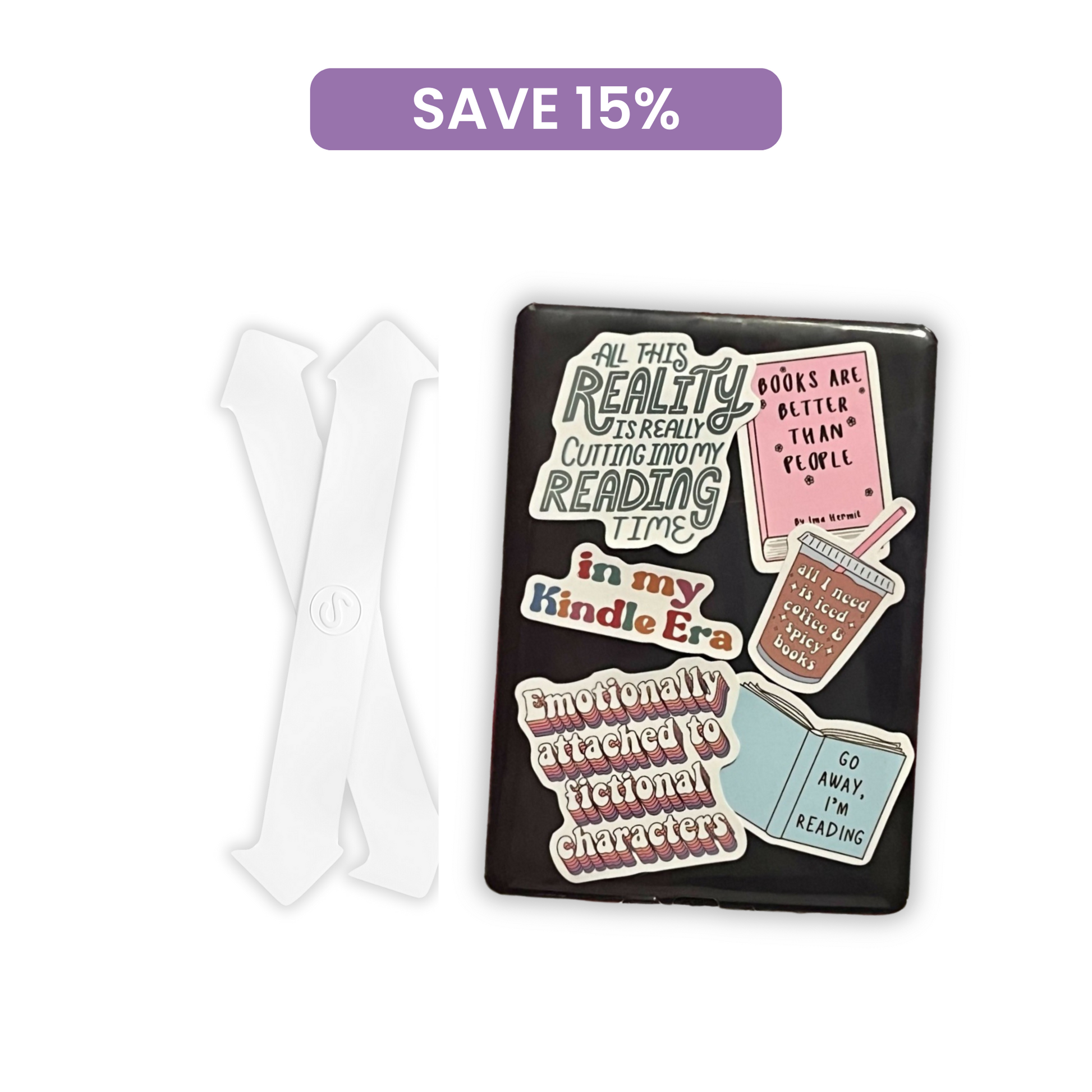 Kindle clear case straps and stickers bundle