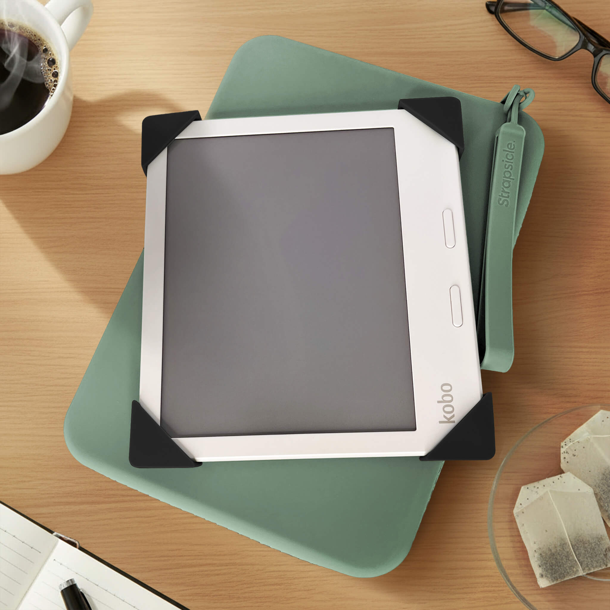 A Kobo Black Straps and Large Sage Clutch - Buy Kindle Accessories Direct