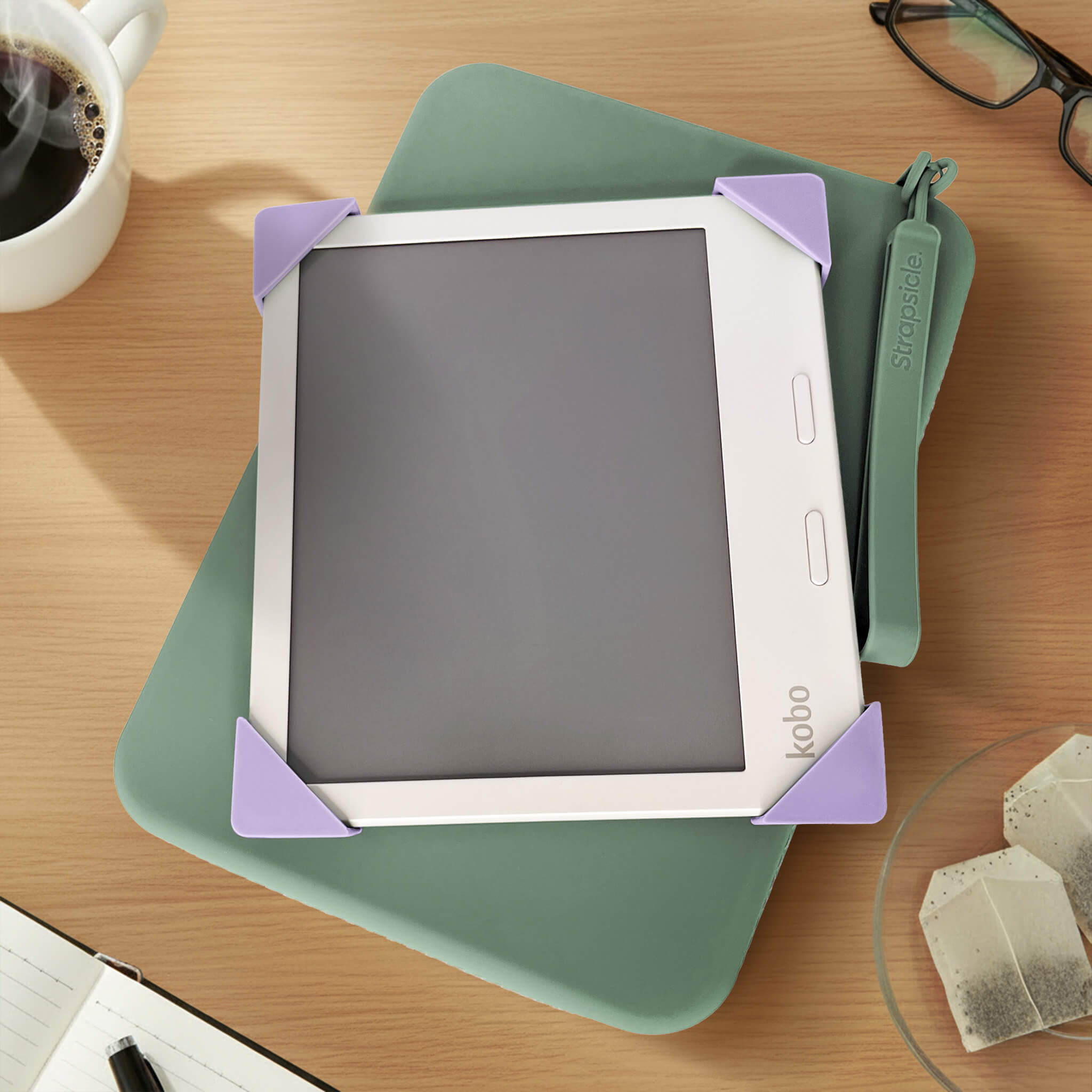 A Kobo Lilac Straps and Large Sage Clutch - Buy Kindle Accessories Direct