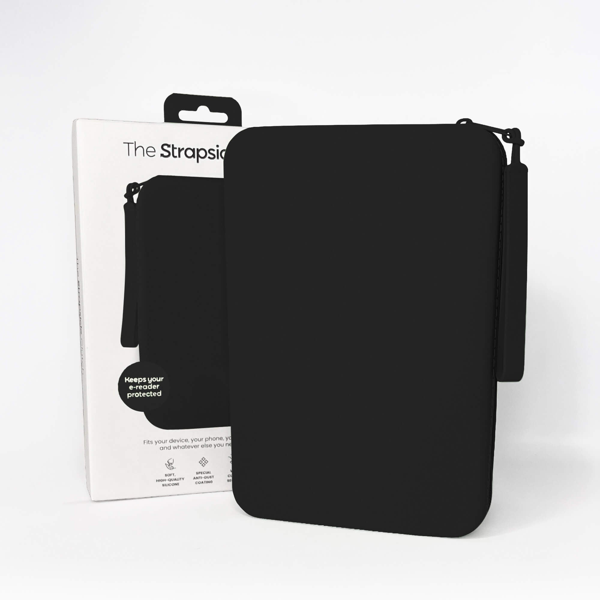 Black Strapsicle Large Clutch Kindle Bag with handle carrying handheld devices comfortably - Buy Kindle Accessories Direct