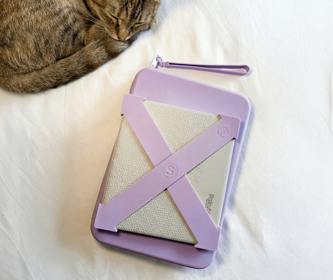 Lilac Strapsicle Large Clutch Kindle Bag with handle carrying handheld devices comfortably - Buy Kindle Accessories Direct