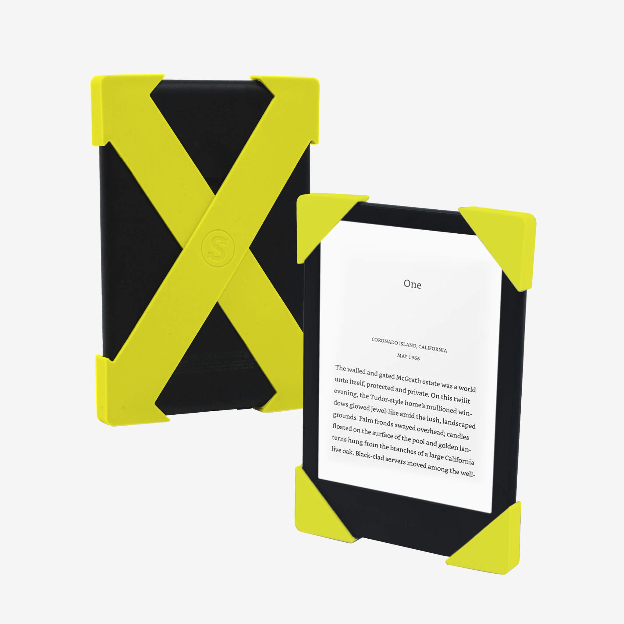 Neon Lemon Kindle Straps - Set of Two | eReaders best companion for a comfy, secure grip that makes reading anywhere drop-free! - Buy Kindle Accessories Direct