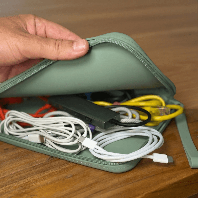 Sage Green Strapsicle Large Clutch Kindle Bag with handle carrying handheld devices comfortably - Buy Kindle Accessories Direct
