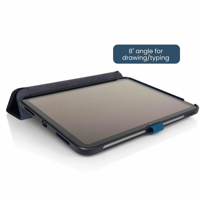 iPad case at an 8 degree angle for typing and drawing